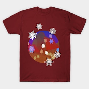 Mountains and Snowflakes T-Shirt